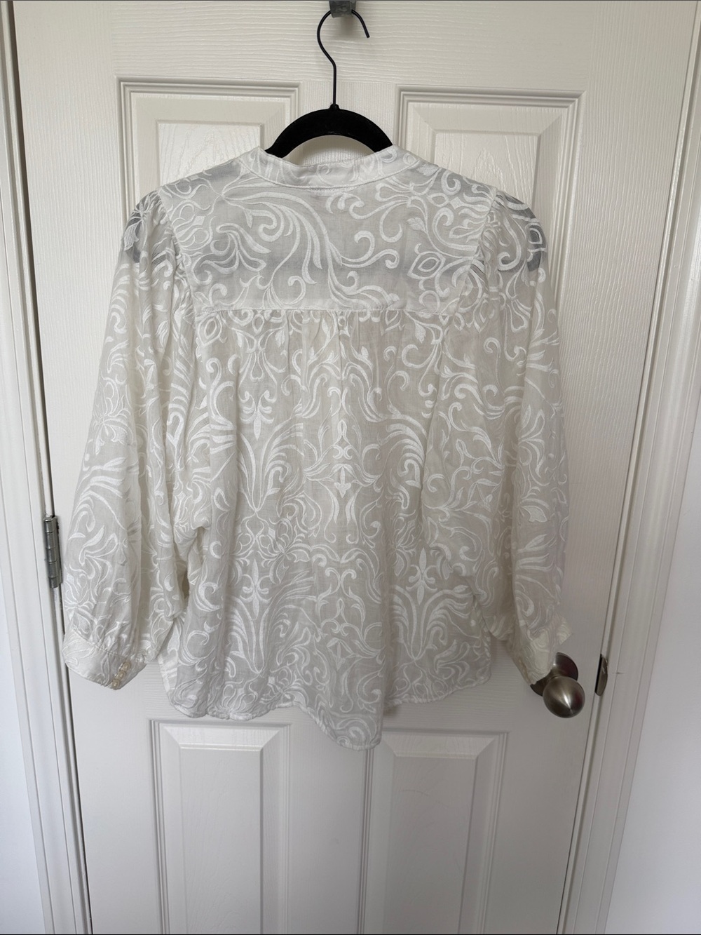 Pilcro White Sheer Embroidered Button-Down Blouse - Picture 4 of 4